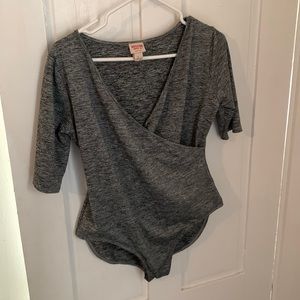 Mossimo brand criss cross bodysuit top size large